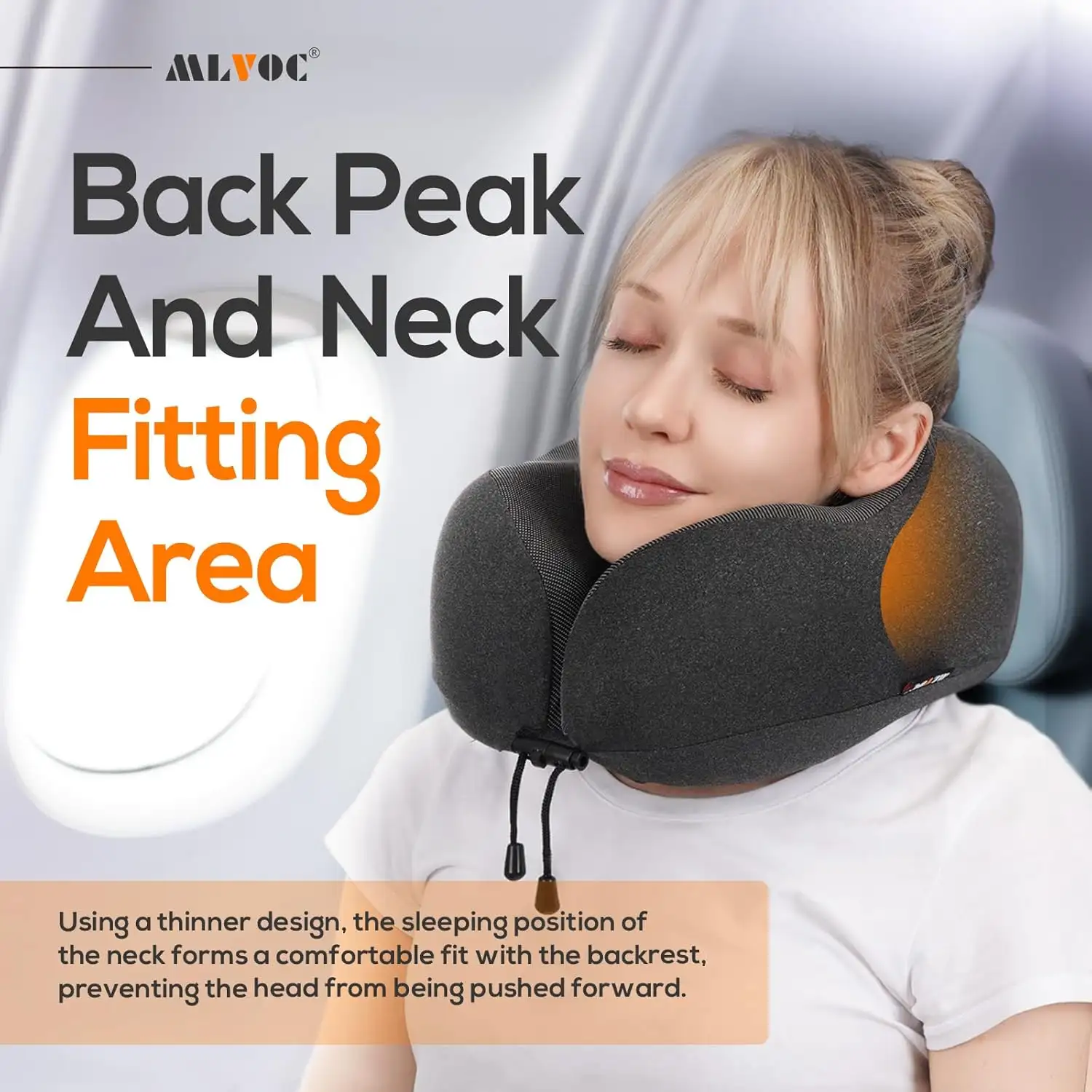 MLVOC Travel Pillow 100 percent Pure Memory Foam Neck Pillow - 71lOnisw4L._AC_SL1500_